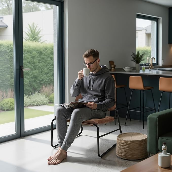 DAICO Modern Accent Chair Comfy Living Room Chair Armless Sling Accent Chairs Upholstered Side Sitting Chairs with Metal Frame for Office Reception Reading Bedroom Waiting Room, Brown