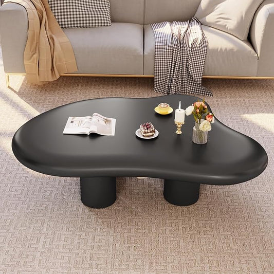 Guyii Modern Coffee Table Cloud Coffee Table Cute End Table with 4 Legs Living Room Table Black End Table for Living Room Apartment Studio 35.82" Easy Assemble