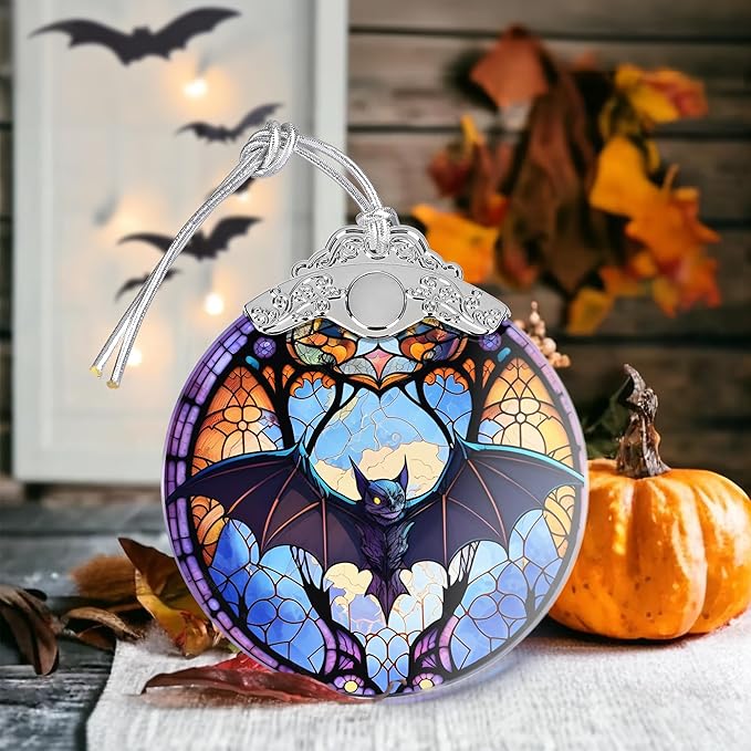 Christmas Ornament, Stained Glass Ornament, Christmas Decorations for Tree, Holiday Ornament, Unique Gift Idea - Evil Bat