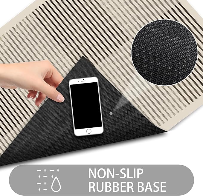 Ultra Thin Door Mat Indoor Entrance, 1/10 in Thin Door Mats for Inside Entry, Non-Slip Rubber Backing Washable Doormat, Fade Resistant, Absorbent, Low Profile Dirt Trapper, 35"X24"