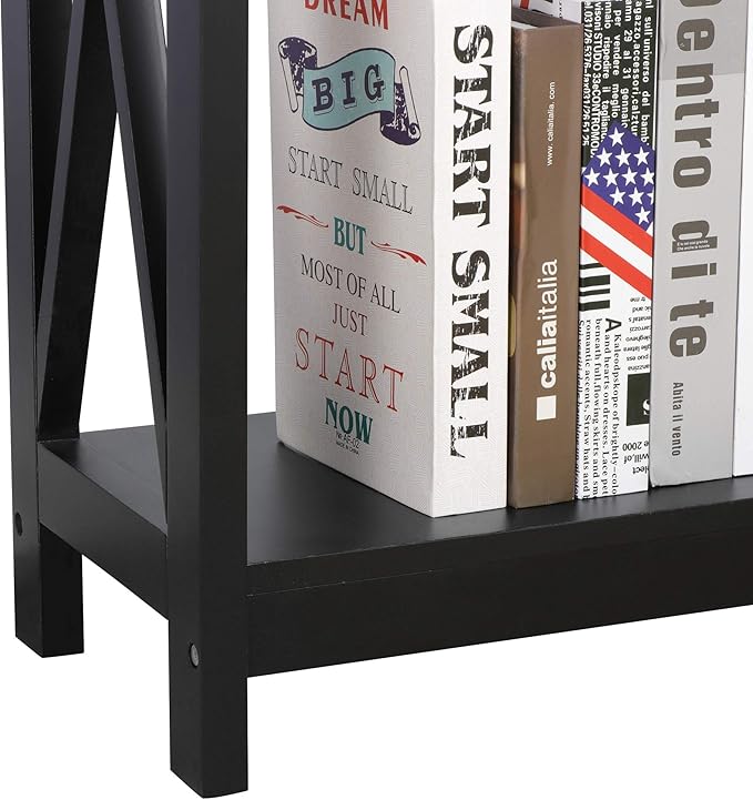 ZenStyle Sofa Side Console Table with 2 Storage Shelves Narrow Accent Table for Entryway/Hallway/Living Room, 39.3in L x 11.8in W x 31.6in H, Black
