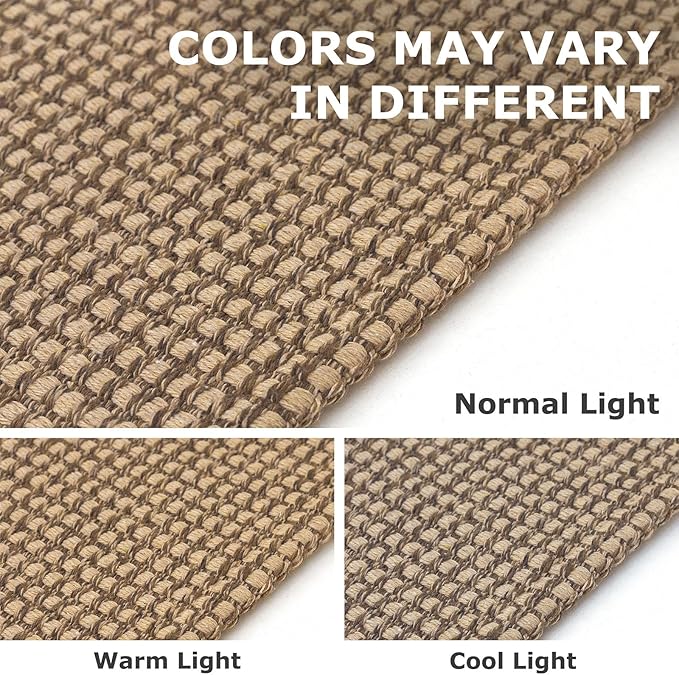 IOHOUZE Washable Runner Rug 2x7 Non Slip Rubber Backed Runners for Hallways Entryway Runner Indoor, Kitchen Rugs Woven Cotton Floor Carpet for Hall Entrance Bedroom, Orange/Tan/Brown