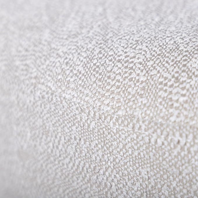 WILLIAMSPACE Upholstered Nesting Coffee Table Set of 2, Round Fabric Coffee Tables, Modern Side Tables Accent End Table Footrest Ottoman for Living Room Apartment (Beige Fabric)