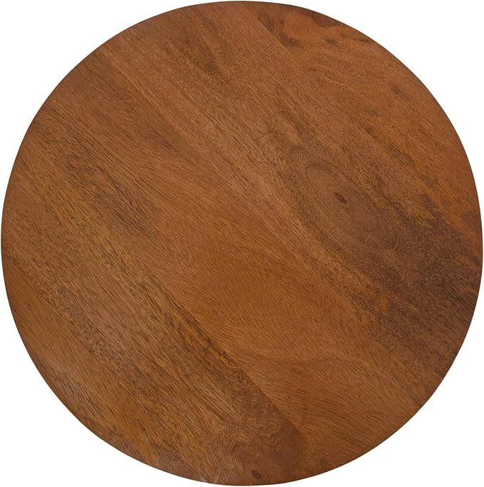 Kate and Laurel Jakob Modern Wooden Round Side Table, 12 x 24, Walnut Brown, Circle Pedestal Table for Use as Bedroom Nightstand, Indoor Plant Stand, or Decorative Living Room Table