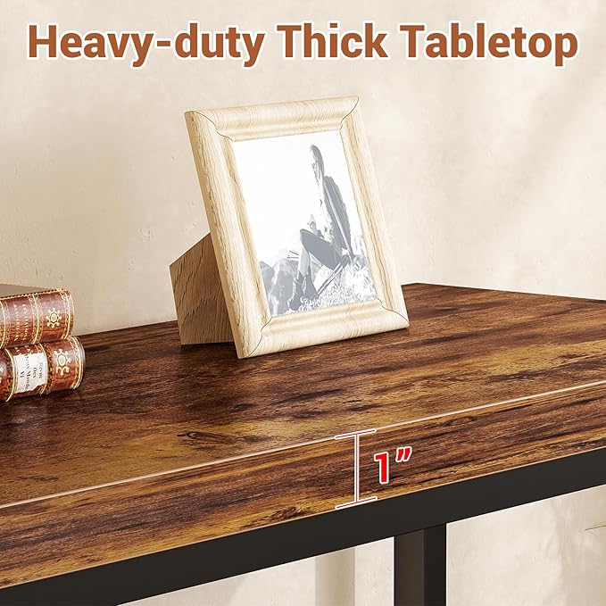 Console Table, Entryway Table, Sofa Table with Mesh Shelves, Console Tables for Living Room, Bedroom, Hallway, Entryway, Foyer (2 Tier, Rustic Brown, 47 inch)