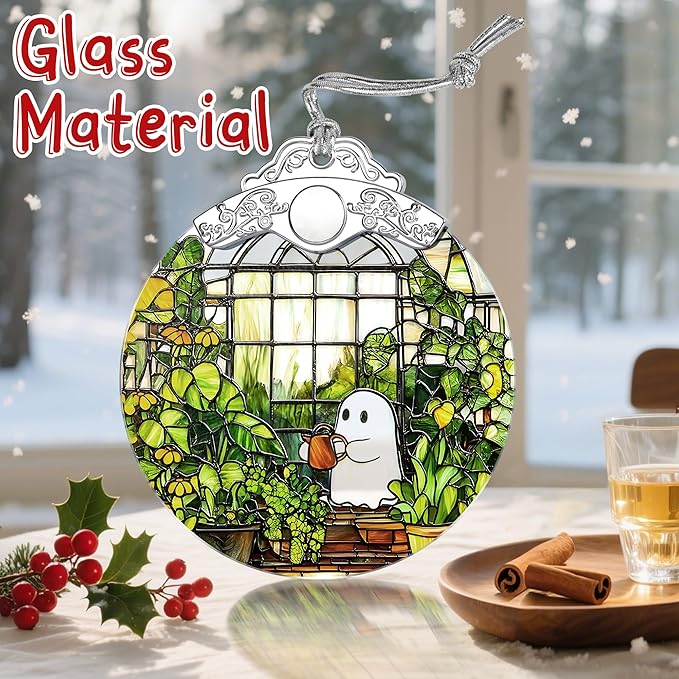 Stained Glass Ghost Christmas Ornament: Christmas Tree Ornaments & Decor, Holiday Decor – Holiday Presents, Gift Ideas & Gifts for Friends, Coworker, and Family