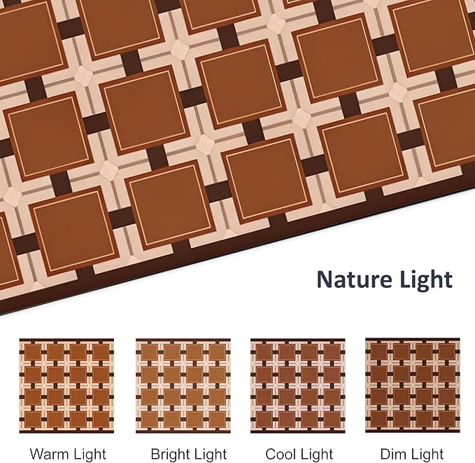 Ultra Thin Door Mat Indoor Entrance, 1/10 in Thin Door Mats for Inside Entry, Non-Slip Rubber Backing Washable Doormat, Fade Resistant, Absorbent, Low Profile Dirt Trapper, 30"X17",Orange Checkered