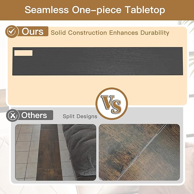 35'' High Behind Couch Table, Narrow Console Table with Outlet, Sofa Table for Entryway Hallway, Living Room, Black