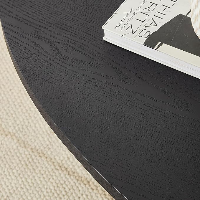 Modern Nesting Coffee Table Set of 2 for Living Room,Irregular Shape End Side Tables for Office,Easy Assembly,Black