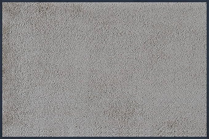 Wash and Dry Monotone Rug, Cool Gray Non-Slip Washable Doormat 24x35 in (Medium)