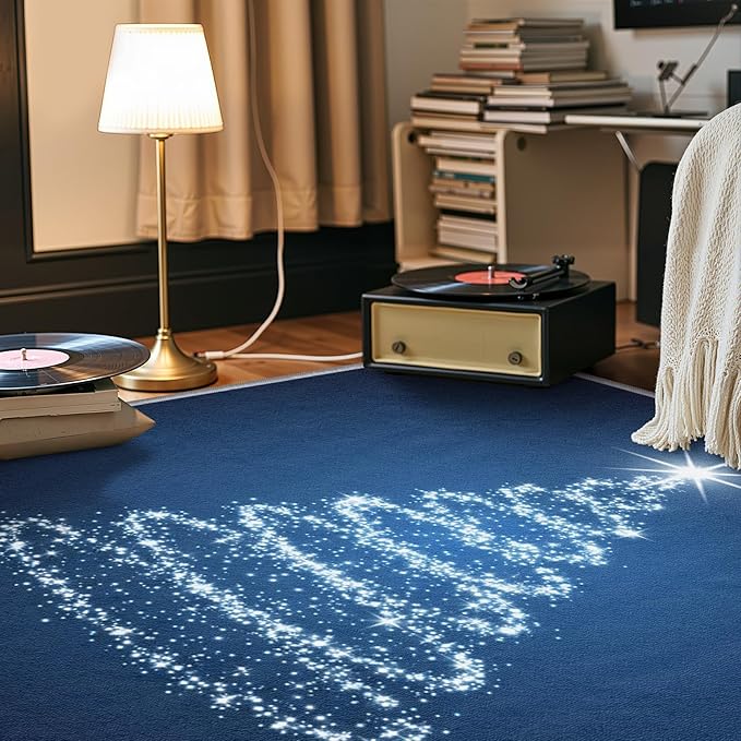 Christmas Tree Rug Big - 4x6 Rug, Abstract Xmas Tree Living Room Rugs, Christmas Bedroom Rugs, Modern Xmas Carpet, Holiday Kids Home Decor & Gifts