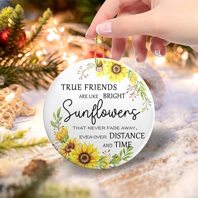 Friendship Gifts for Women Friends Best Friends Christmas Ornaments Gifts 2025,Friendship Christmas Ornament for Women Men Friends Female, Sister,Keepsake Christmas Tree Decoration Ceramic Ornaments