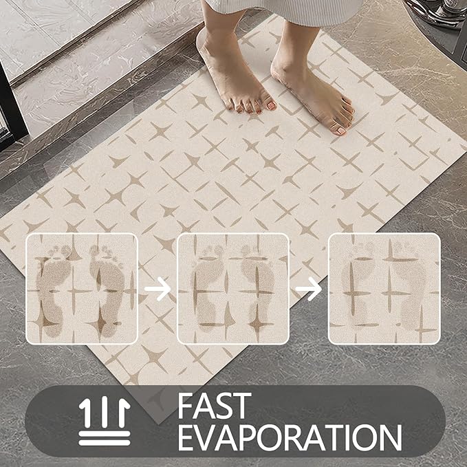 Ultra Thin Door Mat Indoor Entrance, 1/10 in Thin Door Mats for Inside Entry, Non-Slip Rubber Backing Washable Doormat, Fade Resistant, Absorbent, Low Profile Dirt Trapper, 30"X17"