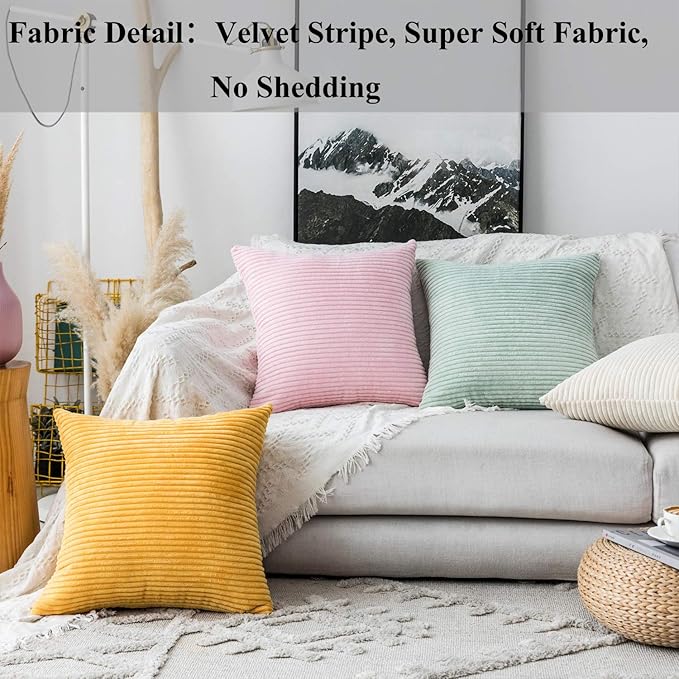 Home Brilliant Decorative Spring Pillow Covers for Couch Sage Green Throw Pillow Covers 45x45 Set of 2 18 x 18 Pillow Cover Sofa Bench Decor, 18x18 inch, Mint