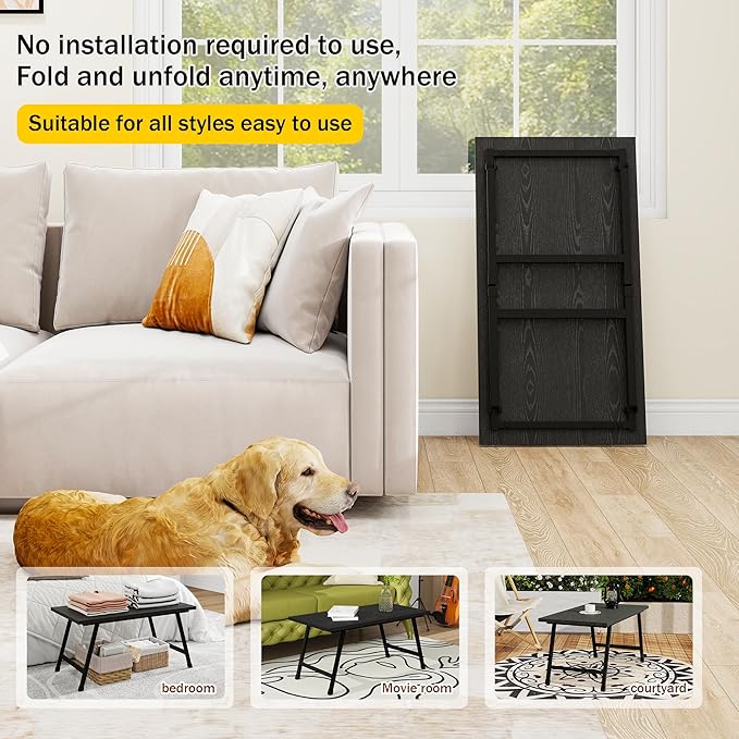 Rectangular Folding Coffee Table - Modern Space-Saving Foldable Coffee Table for Living Room, Durable and Lightweight Design, Easy to Assemble, Perfect for Small Spaces