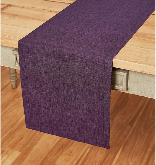 Solino Home Linen Small Table Runner 60 Inches - Athena, 100% Pure Linen Grape Table Runner 14 x 60 Inch Ideal for Dresser and Coffee Tables - Fall, Autumn, Halloween, Thanksgiving, Holiday