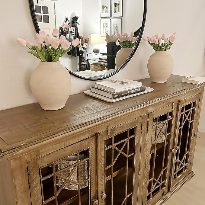 ABAJI 20PCS Tulip Artificial Flowers 12.6inch Real Touch for Wedding Decor Banquet Party Home Hotel Office Decoration Holiday Anniversary Celebration Faux Sterm