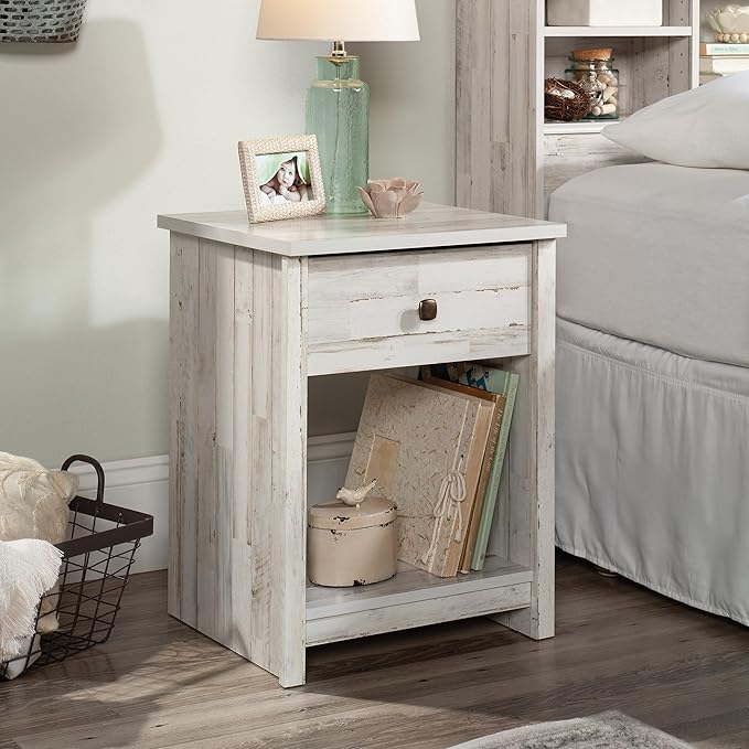 Sauder River Ranch Night Stand, White Plank Finish