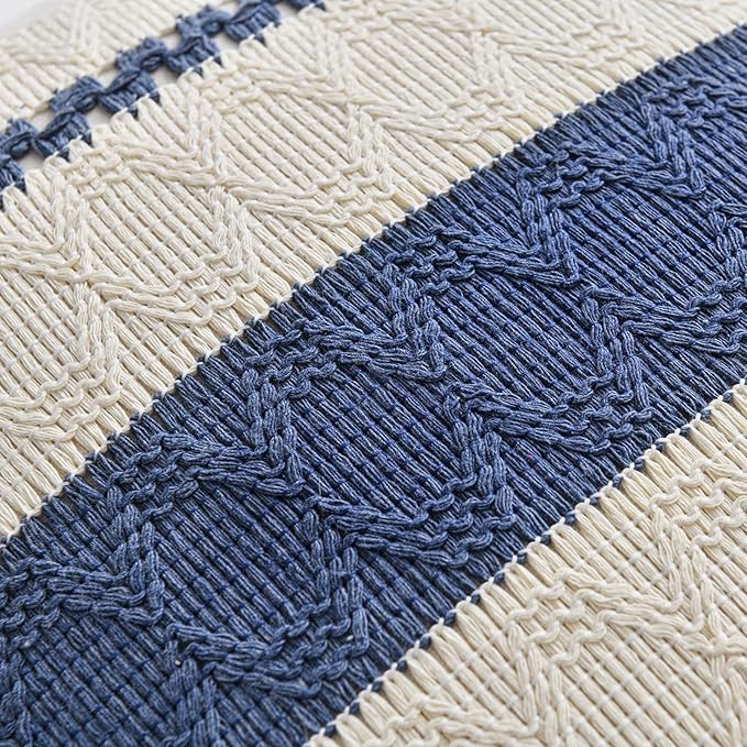 Fancy Homi Set of 2 Dusty Blue Vintage Decorative Throw Pillow Covers 20x20 Inch for Couch Bed Sofa Chair Bedroom, Rustic Retro Square Cushion Case, Modern Farmhouse Boho Living Room Decor Indoors