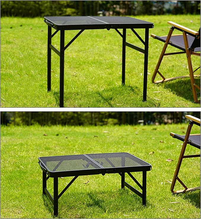 23”L×15”W×22”H Small Metal Folding Table, Camping Grill BBQ Side Table for Outdoor Garden Patio Yard- Portable Lightweight, Compact Grill Stand