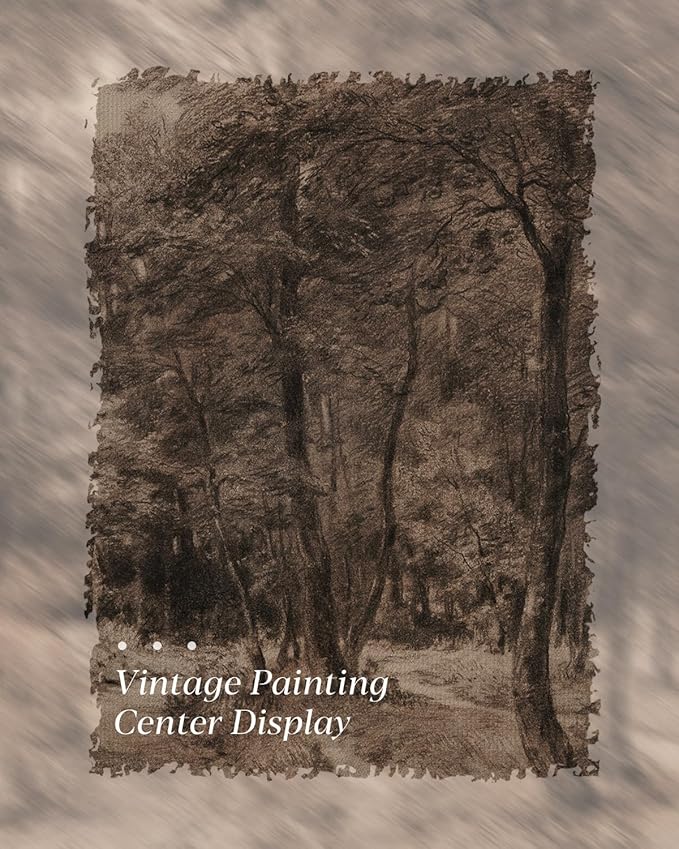 HUARCEY Gold Framed Vintage Wall Art for Living Room Nature Painting Prints Shelf Decor for Kitchen Aesthetic Bedroom Wall Art Gifts Charcoal Landscape Home Decor Farmhouse Path Forest Canvas Artwork