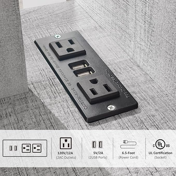 2 Packs Night Stand with Charging Station, Small Side Table for Couch, USB Ports and Outlet, End Table with 3-Layer Storage Shelves for Small Spaces, Living Room, Bedroom, Bedside (Gray)