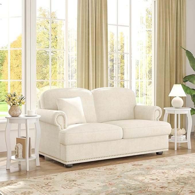 Giantex Round End Table Set of 2, Wooden Side Table with Storage Shelf, Small Nightstand with Solid Wood Legs, 2-Tier Accent Table for Living Room Bedroom