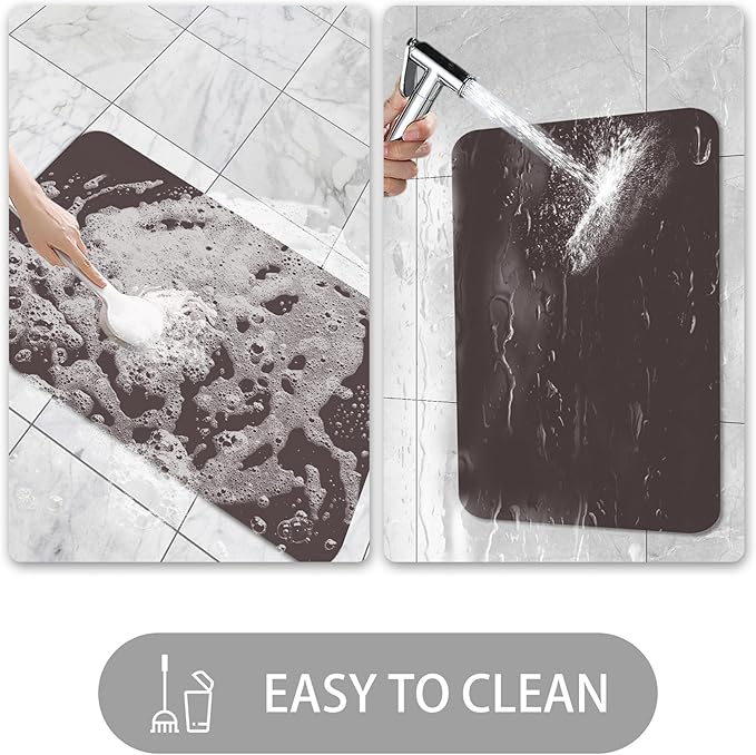 Ultra Thin Door Mat Indoor Entrance, 1/10 in Thin Door Mats for Inside Entry, Non-Slip Rubber Backing Washable Doormat, Fade Resistant, Absorbent, Low Profile Dirt Trapper, 30"X17",Coffee