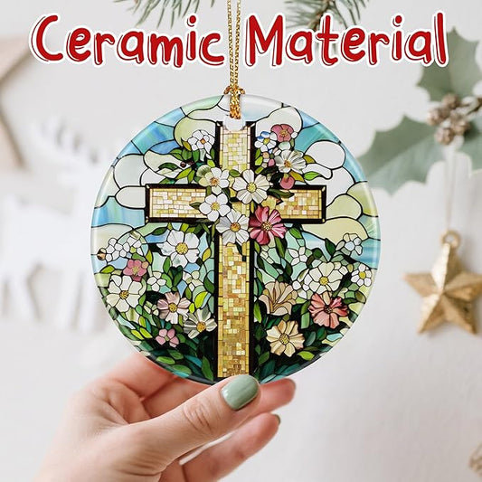 Beautiful Cross Christmas Ornaments: Christmas Tree Ornaments & Holiday Decor – Religious Gifts, Perfect Holiday Presents & Gift Ideas for Christian, Friend, Coworker, and FA