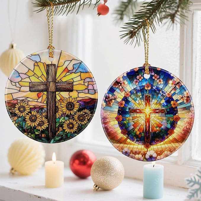 Religious Christmas Ornaments, Christian Cross Ornament, Christmas Tree Decorations, Holiday Decorations, Holiday Ornaments, Religious Gifts, Christian Gift, and Xmas Gift Ideas