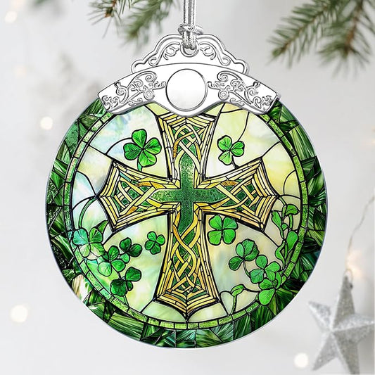 Stained Glass Cross Ornament, Christmas Ornaments, Christmas Decorations for Tree, Holiday Ornament, Religious Gifts, Cross Gifts, Gift Ideas & Christian Gift