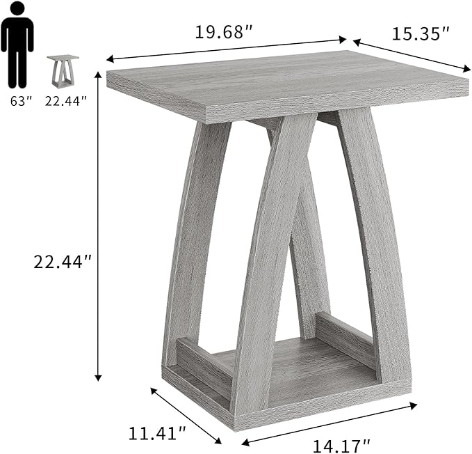 End Tables Living Room Set of 2. Side Tables Living Room. Side Table Beside Sofa. Modern End Table for Home. Grey End Tables Set of 2