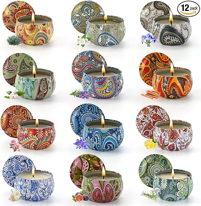 Scented Candles Gift Set, 12 Pack Candle for Home Scented, Candles Clearance with Gift Box, Aromatherapy Non Toxic Candle for Men, Women, Friends Birthday, Mother's Day