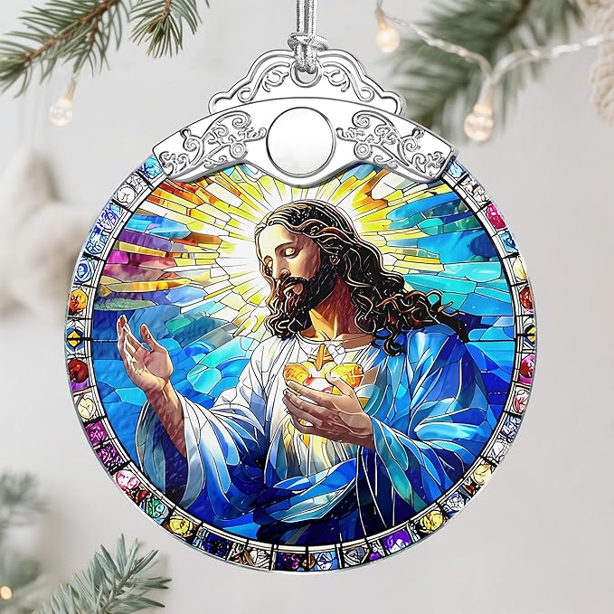 Jesus Christ Ornament, Christmas Ornament, Christmas Decoration, Religious Holiday Decor, Gifts for Christian, Religious Gifts, Gift Exchange, Gift Idea - Pattern A