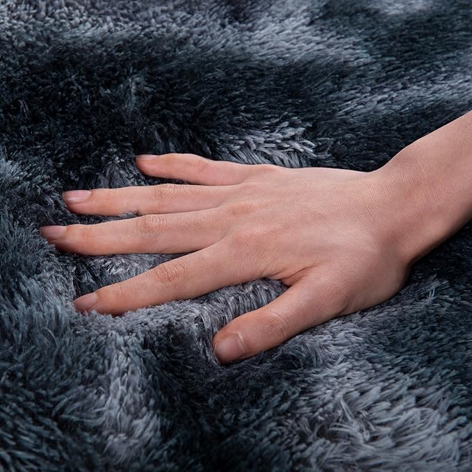 Rugs for Living Room 5x7, Soft Shaggy Modern Shag Area Rug for Bedroom, Upgrade Non-Slip Plush Fluffy Carpet for Kids Boys Girls Room Home Decor Aesthetic, Blue Grey