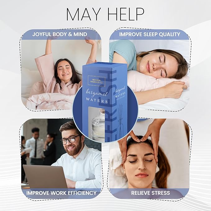 Brooklyn Fragrance Co. Aroma Diffuser - Long Lasting Premium Fragrance - Bergamot Water Air Freshener -Scent Diffuser for a Large Room - 100ML