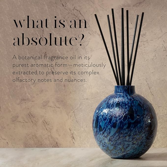 LAFCO New York Absolute Collection Reed Diffuser, Balsam Black Pepper - 15 oz - Up to 1 Year Fragrance Life - Reusable, Hand Blown Glass Vessel - Nylon Reeds - Made in The USA