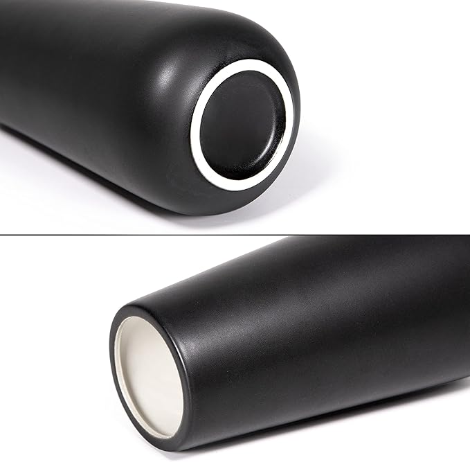 D'vine Dev 8 Inch Ceramic Flower Vase Matte Finishing, Minimalist Design for Home Décor, Bedroom, Living Room, Centerpieces, Office, Ebony Black, VS-XH-E-1