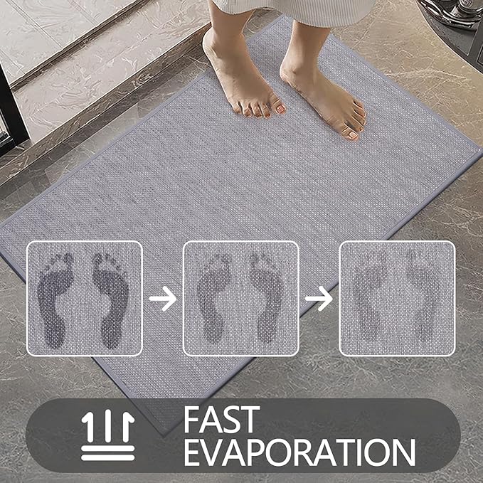 Ultra Thin Indoor Door Mat, Low-Profile Door Mats Indoor Entrance, Non-Slip Natural Rubber Backing Doormat, Washable Entryway Doormats, Fade Resistant Dirt Trapper for Kitchen, 35''x24'',Grey