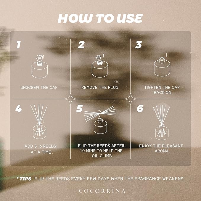 COCORRÍNA Reed Diffuser - Pumpkin Chai 6.7 fl oz Scented Diffuser with 8 Sticks Home Fragrance Bathroom Shelf Decor (Halloween Collection)