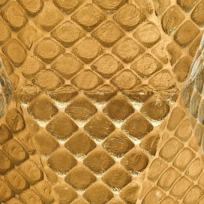 Round Side Table, Rustic Console Table, Gold Geometric End Tables Ideal for Couch Sofa Living Room or Bedroom Stand (Gold Scaled Texture)