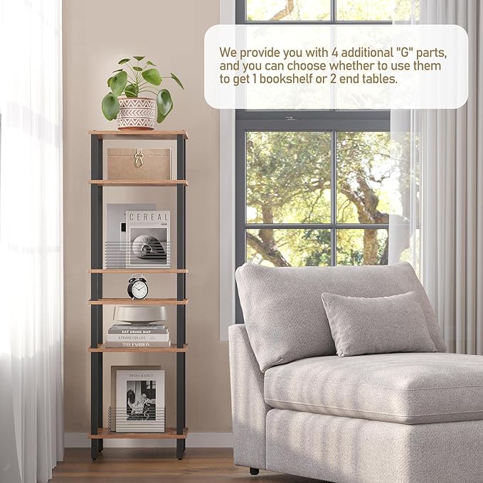 TUTOTAK Set of 2 End Table with Charging Station, Side Table with USB Ports and Outlets, Nightstand, 3-Tier Storage Shelf, Sofa Table for Small Space TB01BB0422