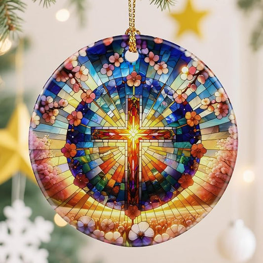 Christmas Ornaments, Christian Cross Ornament, Xmas Decor, Christmas Tree Ornaments, Xmas Decorations for Tree, Holiday Ornament, Christian Gift, Religious Gifts