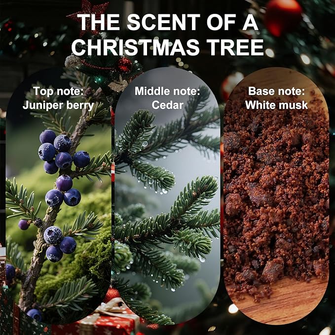 Flower Reed Diffusers Set, 7.10 oz Christmas Cedar Scented Diffuser with 7 Sticks, Long Lasting Home Fragrance for 120 Days, Perfect for Bathroom, Shelf Decor, Air Fresheners