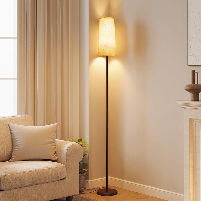SUNMORY Floor Lamps for Living Room/Bedroom/Office, Standing Lamp with LED Bulb, 3 Color Temperature Tall Lamp, Suitable for Modern/Boho/Farmhouse and Other Home Decor Styles, Brown Floor Lamp