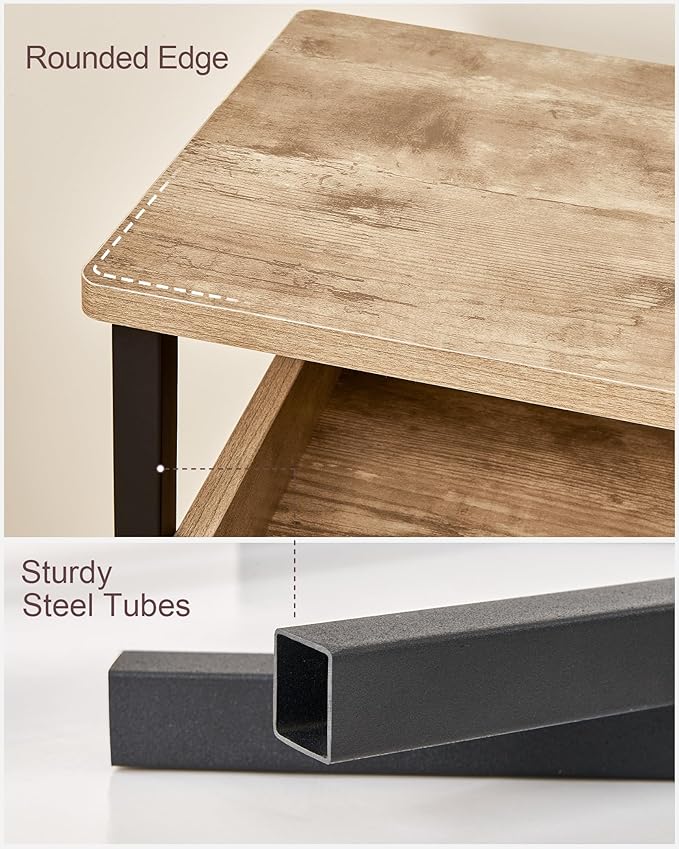 Tall Side Table, 30 inch High End Table, Small Entryway Table, Bedside Table for Living Room and Bedroom, Greige & Black