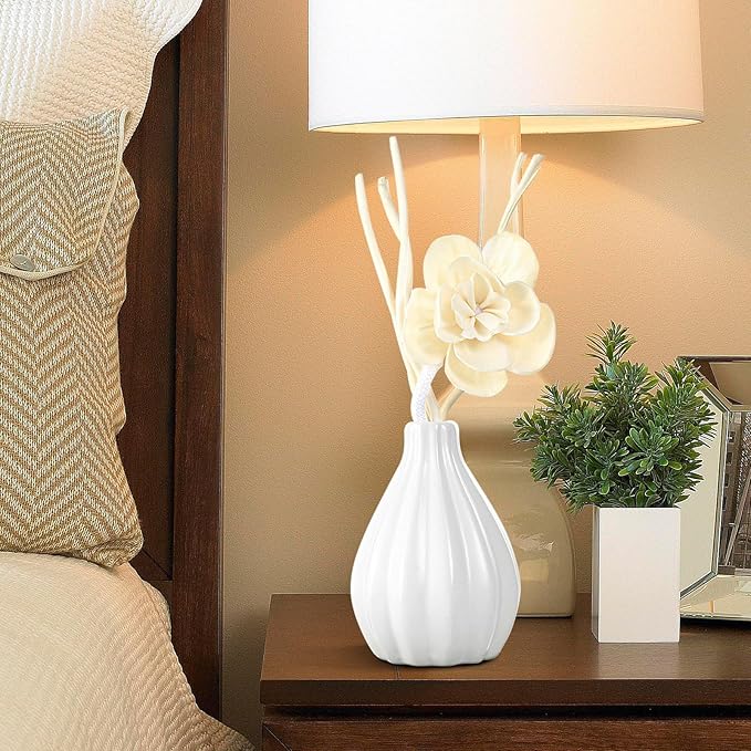 Reed Diffuser Set, Home Fragrance & Decorative Diffuser, Dried Flower Aromatherapy Oil Set, Oil Diffuser Sticks, Ceramic Bottle 5.07 oz(150ml) /1 Pack (TurkishRose)