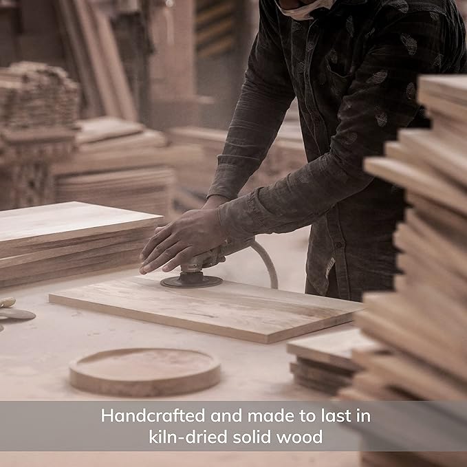 MH London Side Table - Dilan Tri Pin Small Table. Exclusively Designed Hand-Crafted Small Nightstand. Solid Wood Round End Table. Contemporary Accent Table for Bedrooms, Living Rooms and Home Office