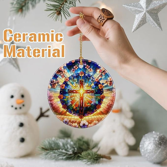 Christmas Ornaments, Christian Cross Ornament, Xmas Decor, Christmas Tree Ornaments, Xmas Decorations for Tree, Holiday Ornament, Christian Gift, Religious Gifts
