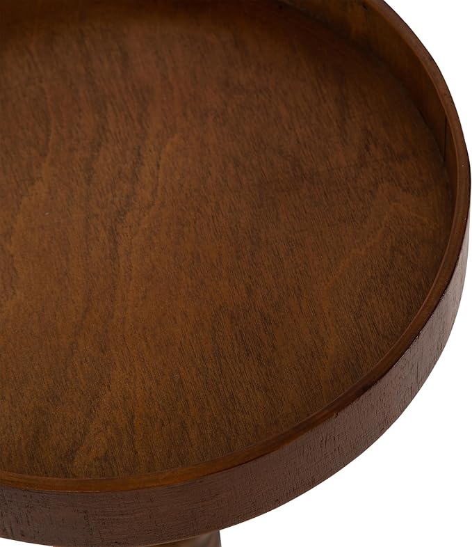 Kate and Laurel Bellport Farmhouse Round Drink Table; 10 x 10 x 22; Natural Rustic; Decorative Coastal Martini Table for Use as Charming Indoor Plant Stand or Living Room Pedestal Table